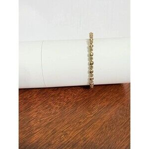 Gold Tone Beaded Bangle Bracelet Vintage Style